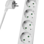 POWERTECH πολύπριζο PT-878, 5x schuko, 16A, 5m, λευκό - 5210131030882