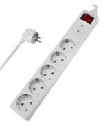 POWERTECH πολύπριζο ασφαλείας PT-882, 5x schuko, 16A, 3m, λευκό - 5210131030929