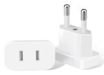 POWERTECH αντάπτορας πρίζας US σε EU PT-927, με ασφάλεια, 4.8mm, λευκός - 5210131034057