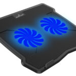POWERTECH Βάση & ψύξη laptop PT-930, έως 15.6", 2x 125mm fan, LED, μαύρο - 5210131034910