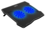 POWERTECH Βάση & ψύξη laptop PT-930, έως 15.6", 2x 125mm fan, LED, μαύρο - 5210131034910