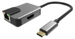 POWERTECH docking station PTH-053, 3 θυρών, USB-C, 65W PD, 4K, γκρι - 5210131044117