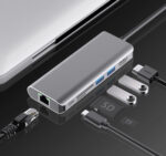 POWERTECH docking station PTH-112, 7 θυρών, USB-C σύνδεση, 100W PD, γκρι - 5210131080719 - Image 2
