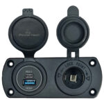 POWERTECH πρίζα 12V για σκάφη & οχήματα PTL-001, USB/USB-C θύρες, IP65 - 5210131089712