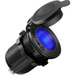 POWERTECH πρίζα αναπτήρα για σκάφη & οχήματα PTL-010, μπλε LED, 12V - 5210131089804
