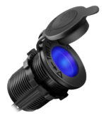 POWERTECH πρίζα αναπτήρα για σκάφη & οχήματα PTL-010, μπλε LED, 12V - 5210131089804