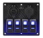 POWERTECH πάνελ σκαφών & οχημάτων PTL-017, πρίζα 12V/2x USB/4x διακόπτες - 5210131089873 - Image 2
