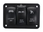 POWERTECH πάνελ σκαφών PTL-018 με 3x διακόπτες φώτων, IP65 - 5210131089880
