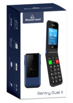 POWERTECH κινητό τηλέφωνο Sentry Dual II V2, 2 οθόνες, dual SIM, πλήκτρο SOS, μπλε - 5210131036129 - Image 2