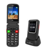 POWERTECH κινητό τηλέφωνο Sentry 4G Flip, 2.8/1.77", dual SIM, πλήκτρο SOS, μαύρο - 5210131091562