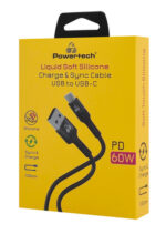 POWERTECH καλώδιο USB-C σε USB PTR-0161, σιλικόνης, 60W, 480Mbps, 1m, μαύρο - 5210131124345 - Image 2