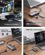 ORICO docking station PW11-6PR, 6 θυρών, USB-C σύνδεση, 100W PD 4K, γκρι - 6941788814738 - Image 2