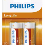 PHILIPS LongLife Zinc chloride μπαταρίες R14L2B/10, R14 1.5V, 2τμχ - 8712581549497