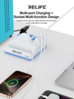 RELIFE σταθμός φόρτισης RL-309H, USB/3x USB-C/3x DC/wireless, 72W, λευκός - 6941590211985 - Image 2