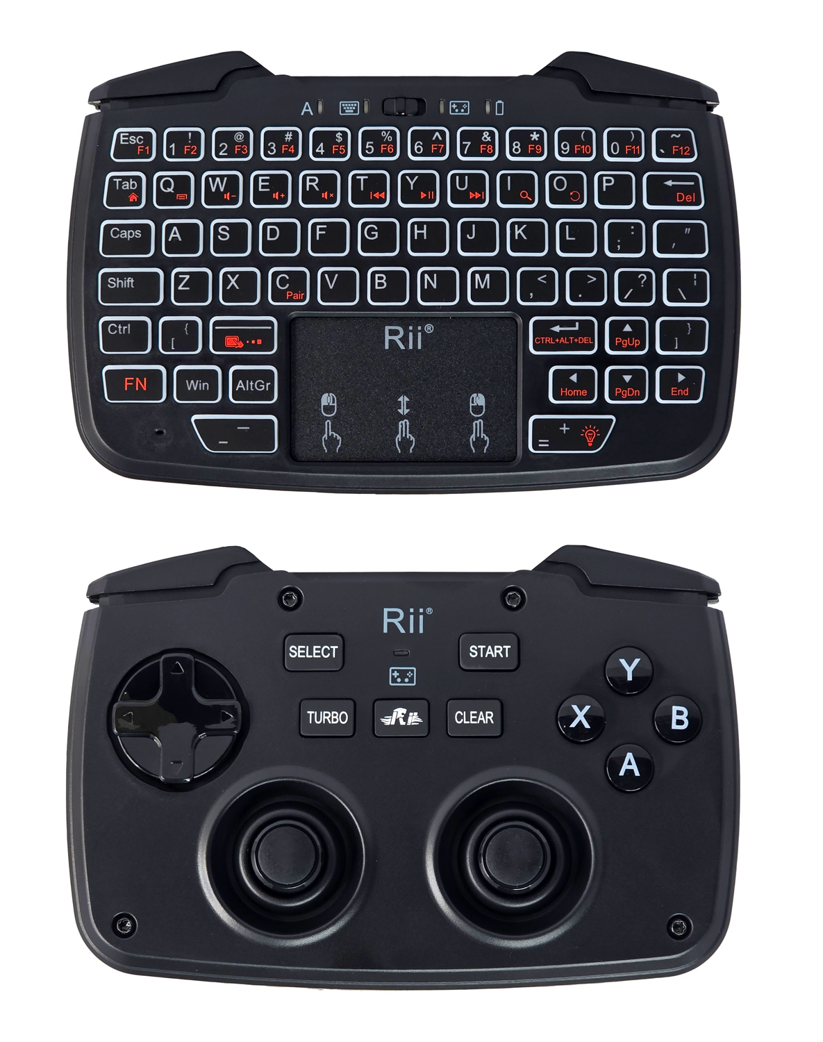 RT-RK707 RIITEK ασύρματο gamepad & πληκτρολόγιο RK707, backlit, 2.4GHz, μαύρο - 5210131118054 - Image 1