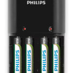 PHILIPS φορτιστής μπαταριών AA & AΑΑ NiMH SCB1450NB με 4x AAA, μαύρος - 8712581606701