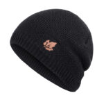 Πλεκτός σκούφος beanie SHO-0004, unisex, μαύρος - 5210131049372