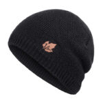 Πλεκτός σκούφος beanie SHO-0004, unisex, μαύρος - 5210131049372