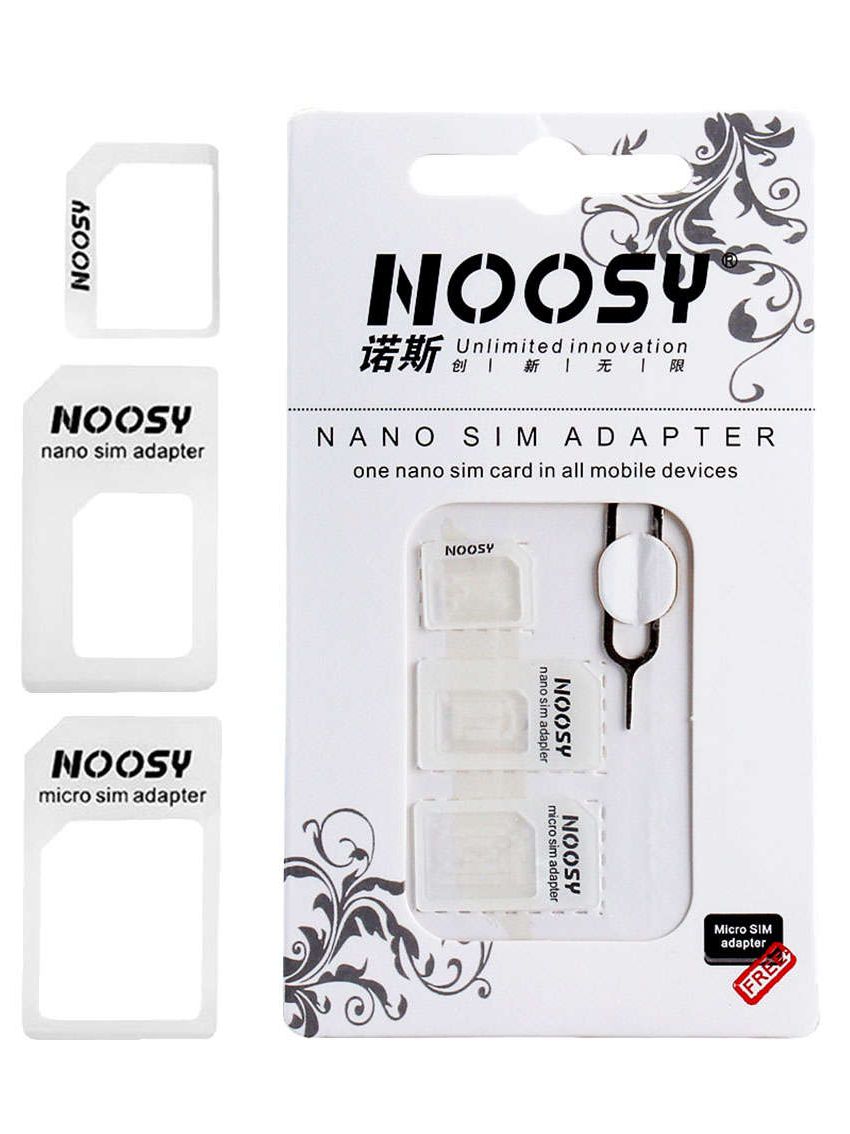 SIM-002 NOOSY Nano SIM & Micro SIM Adapter Set, λευκό - 5210131025468 - Image 1