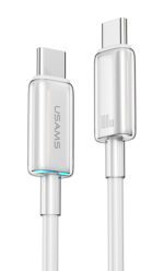 USAMS καλώδιο USB-C σε USB-C US-SJ660, 100W, 480Mbps, 1.2m, λευκό - 6958444908236