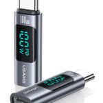 USAMS αντάπτορας USB-C US-SJ682 με οθόνη, 100W, γκρι - 6958444908991