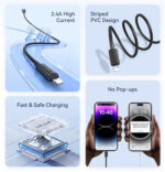 USAMS καλώδιο Lightning σε USB US-SJ689, 2.4A, 480Mbps, 1m, μαύρο - 6958444909240 - Image 2