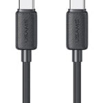USAMS καλώδιο USB-C σε USB-C US-SJ691, 60W, 480Mbps, 1m, μαύρο - 6958444909325