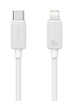 USAMS καλώδιο Lightning σε USB-C US-SJ692, 30W, 480Mbps, 1m, λευκό - 6958444909370