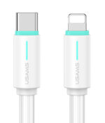 USAMS καλώδιο Lightning σε USB-C US-SJ735, 30W, 480Mbps, 1m, λευκό - 6958444991832