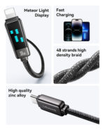 USAMS καλώδιο Lightning σε USB-C SJ743, 30W, 480Mbps, 1.2m, λευκό - 6958444992365 - Image 2