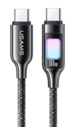 USAMS καλώδιο USB-C SJ750, 100W, 480Mbps, 1.2m, μαύρο - 6958444992914