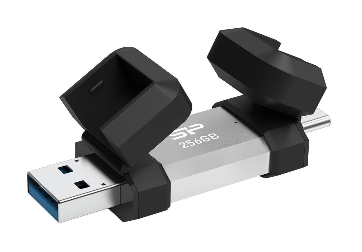 SP256GBUC3C51V1S SILICON POWER USB Flash Drive C51, USB/USB-C, 256GB, 200MBps, ασημί - 4713436155584 - Image 1