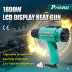PROSKIT πιστόλι θερμού αέρα SS-626B με οθόνη, 1800W, 50~600 °C - 4711552166484 - Image 2