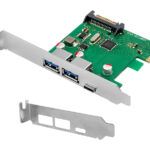 POWERTECH κάρτα επέκτασης PCIe σε 2x USB & 1x USB-C ST627, 5Gbps, 66x68mm - 5210131116579
