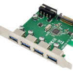 POWERTECH κάρτα επέκτασης PCIe σε 4x USB 3.0 ST66, VL805 + RTL8153 - 5210131035498