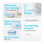 TP-LINK smart θερμόμετρο & υγρασιόμετρο Tapo T315, -20~60 °C, Ver 1.0 - 4897098682401 - Image 2