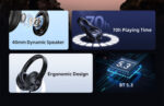 USAMS headphones YH21, ασύρματα & ενσύρματα, Φ40mm, 500mAh, μαύρα - 6958444905921 - Image 2