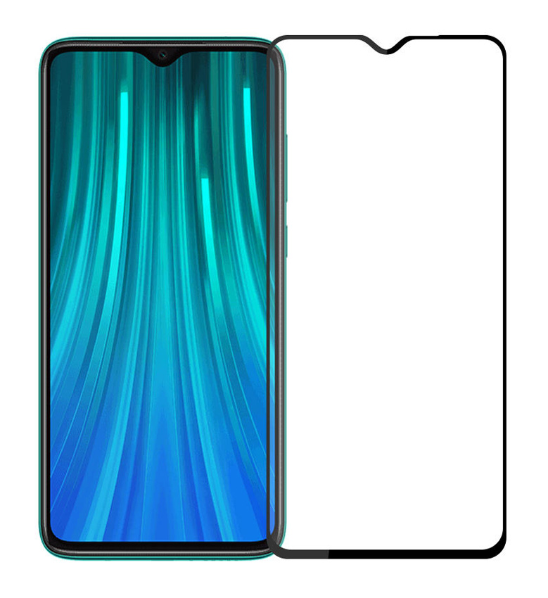 TGC-0364 POWERTECH Tempered Glass 5D, Full Glue, Xiaomi Redmi Note 8 Pro, μαύρο - 5210131010198 - Image 1