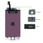 TIANMA High Copy LCD για iPhone 6G, Camera-Sensor ring, ear mesh, White - 5210131009789