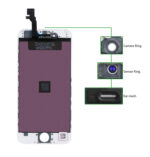 TIANMA High Copy LCD για iPhone 6G, Camera-Sensor ring, ear mesh, White - 5210131009789