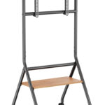 BRATECK βάση τηλεόρασης δαπέδου TTF13E-46FW, 37-86", έως 80kg, με ράφι & ροδάκια - 5210131095881