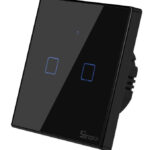 SONOFF smart διακόπτης ΤΧ-T3EU2C, αφής, Wi-Fi, διπλός, μαύρος - 6920075727616