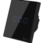 SONOFF smart διακόπτης ΤΧ-T3EU3C, αφής, Wi-Fi, τριπλός, μαύρος - 6920075727319