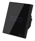 SONOFF smart διακόπτης ΤΧ-T3EU3C, αφής, Wi-Fi, τριπλός, μαύρος - 6920075727319