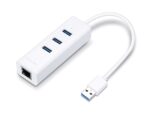 TP-LINK USB Hub UE330 με θύρα δικτύου, 3 θυρών, USB σύνδεση, λευκό - 6935364094553
