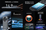 OUKITEL smartphone WP35, 6.6", 8/256GB, 5G, 11000mAh, IP68/IP69K, γκρι - 6931940750646 - Image 2