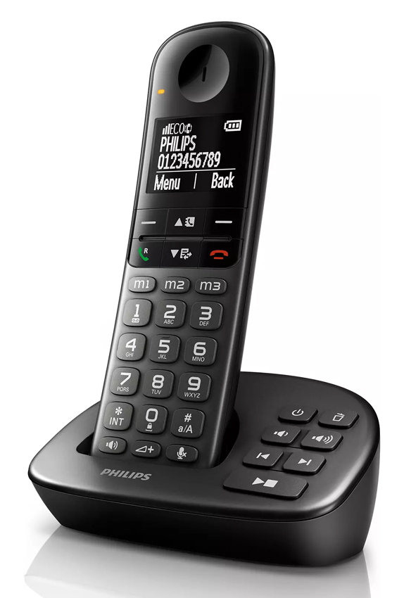 XL4951DS-34 PHILIPS ασύρματο τηλέφωνο XL4951DS/34 ελληνικό μενού, τηλεφωνητής, μαύρο - 4895229121836 - Image 1