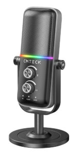 CMTECK επιτραπέζιο μικρόφωνο XM600, omnidirectional/καρδιοειδές, USB, RGB LED, μαύρο - 5210131145579