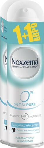 Noxzema 0% Sensi Pure Αποσμητικό 48h σε Spray Χωρίς Αλουμίνιο 2x75ml