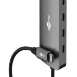 GOOBAY USB hub 76565, 4x θυρών, USB 3.2, 10Gbps, USB-C σύνδεση, γκρι - 4040849765650